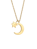 Elli Halskette 925 Sterling Silber Halbmond, Sterne, Stern in Gold