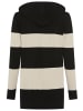 Laura Scott Kapuzenstrickjacke in schwarz-sand-gestreift