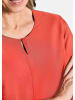 GOLDNER Kurzgröße:  Viskosebluse mit 3/4-Ärmeln, Rundhals in koralle