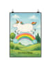 Mr. & Mrs. Panda Wandbild Einhorn Regenbogen Design ohne Spruch in Weiß