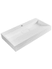 Beliani Waschbecken QUENKO in Weiß - (W) 80 x (H) 12 x (L) 46 cm