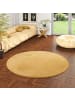 Snapstyle Hochflor Shaggy Teppich Palace Rund in Curry