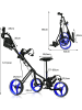 COSTWAY 3-Rad Golftrolley in Blau