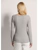 MADELEINE Melange-Shirt, elastische Garnmischung in steingrau / wollweiß / melange