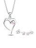 Elli Schmuckset 925 Sterling Silber Herz in Rosa