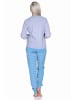 NORMANN Frottee Pyjama langarm Bündchen und Pinguin Stickerei - 71482 in hellblau