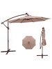 COSTWAY Sonnenschirm 300 cm mit LED in Braun