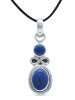 mantraroma 925er Silber - Kettenanhänger (L) 10 x (B) 31 mm mit Lapis Lazuli