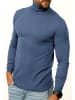 DAILY COTTON Rollkragenpullover - als Feinstrick Pulli in Slim Fit für Herren in Blau
