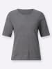 Sieh an! Kurzarm-Pullover in grau-meliert