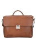 Plevier 400er Serie Aktentasche Leder 40 cm Laptopfach cognac
