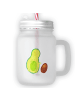 Mr. & Mrs. Panda Blümchentailglas Avocado Kern rollt ohne Spruch in Transparent