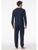 Schiesser Pyjama lang für Herren in dunkel-blau
