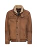 Camel Active Gefütterte Lederjacke mit zwei Innentaschen in Braun