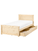 Beliani 4-tlg Einzelbett DAUPHIN in Braun