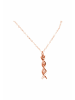 Gemshine Halskette mit Anhänger Spiral DNA Doppelt Helix Molekül in rose gold coloured