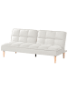 Beliani 3-Sitzer Sofa SILJAN in Weiß/Heller Holzfarbton - (W) 177 x (H) 80 x (L) 80 cm