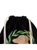 Mr. & Mrs. Panda gym tasche Hund Blumen mit Spruch in Schwarz
