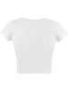 Janice 4 x Damen crop T-Shirt Nantes in Weiß/Schwarz/Burgund/Beige