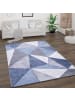 KADIMA DESIGN Teppich Kurzflor Geometrisch Wohnzimmer in Blau