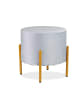 relaxdays Hocker in Grau/ Gold - (H)39 x Ø 37 cm