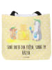 Mr. & Mrs. Panda Shopper Sommer Meer Strand mit Spruch in Gelb Pastell
