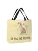 Mr. & Mrs. Panda Shopper Hase Sitzen mit Spruch in Gelb Pastell