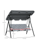 Outsunny Hollywoodschaukel 172L x 110B x 153H cm Grau+Weiß