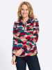 Sieh an! Fleece-Shirt in marine-papaya-bedruckt