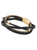Adeliás Unisex Armband – Lederarmband aus Leder 21 cm in schwarz