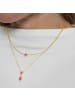 Luxenter Halskette aus 925er Sterlingsilber mit rosa Zirkonia, 18K Gelbgold-Finish