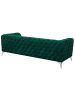 Beliani 3-Sitzer Sofa SOTRA in Grün/Silber - (W) 224 x (H) 70 x (L) 85 cm