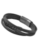 Adeliás Unisex Armband – Lederarmband aus Leder 23 cm in schwarz