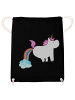 Mr. & Mrs. Panda Turnbeutel Einhorn Pupsen ohne Spruch in Schwarz