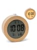 relaxdays Wecker digital in Natur - Ø 9,5 x (T)5 cm