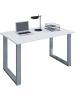 VCM  Schreibtisch Bürotisch Computertisch 140x80 Lona U in Silber / Weiß