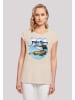 F4NT4STIC Extended Shoulder T-Shirt YES Chrome Island in Whitesand