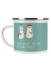 Mr. & Mrs. Panda Camping Emaille Tasse 25. Hochzeitstag Silberne... in Meeresbrise