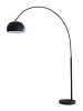 SalesFever Bogenlampe dimmbar mit echtem Marmorfuß und Lampenschirm Ø 33 cm in Schwarz