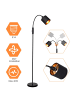 ZMH Stehlampe 163cm in schwarz 360° Drehbar mit Stoff Lampenschirm