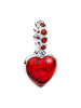 Pandora Damen-Kette Silber Geschenkset Rotes Muranoglas Herz