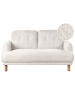 Beliani 2-Sitzer Sofa TUVE in Weiß/Braun - (W) 149 x (H) 85 x (L) 90 cm