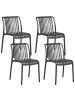 Beliani 4er-Set Esszimmerstuhl ARICCIA in Schwarz