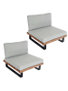 MCW 2er-Set Lounge-Sessel H54, Hellbraun, Polster hellgrau
