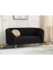 Beliani 2-Sitzer Sofa LOEN in Schwarz/Gold - (W) 155 x (H) 79 x (L) 70 cm