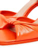 CESARE GASPARI Sandalen mit Blockabsatz aus Leder in Orange