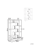 Beliani Bücherregal DAVEN in Braun/Schwarz - (W) 120 x (H) 180 x (L) 27 cm