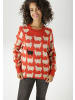 Aniston CASUAL Strickpullover in rot-beige-schwarz