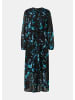 comma Kleid lang in Schwarz-türkis