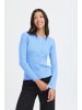 b. young BMMNORMA RIB CARDIGAN KNIT JUMPER in Della Robbia Blue